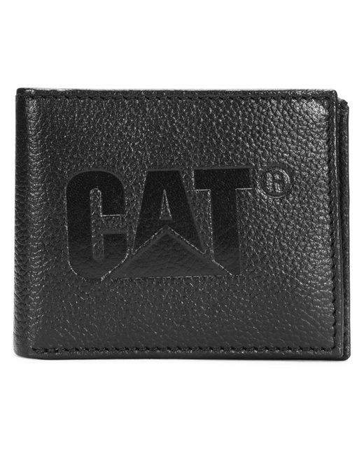 Caterpillar Leather Bifold Wallet With Id Window in Black for Men Lyst