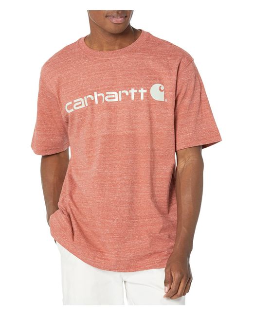 Carhartt Orange Signature Logo S/s T-shirt for men