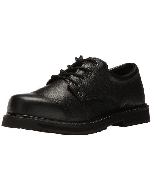 Dr. Scholls Harrington Ii Slip Resistant Work Oxford,black Leather,9.5 for men