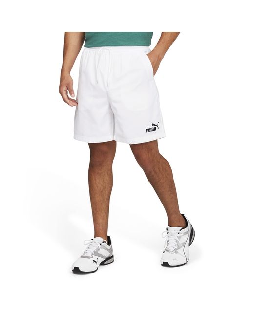 PUMA Essentials Embroidery Woven Shorts in White for Men | Lyst