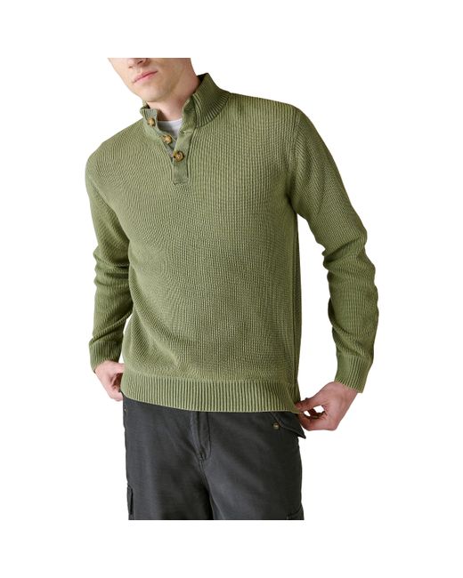 Lucky Brand Green Mixed Media Mock Neck Sweater for men