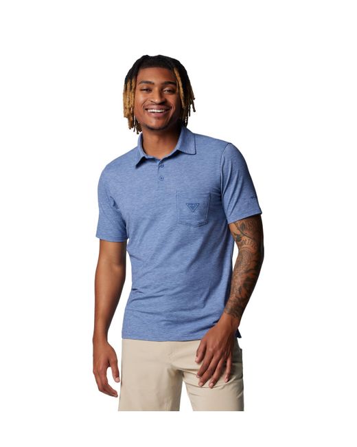 Columbia Blue Pfg Uncharted Polo for men