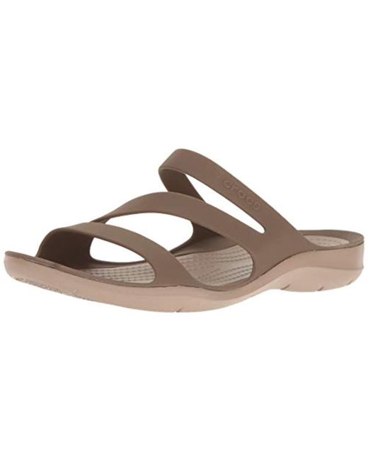 Crocs™ Swiftwater Sandal Slide in Brown | Lyst