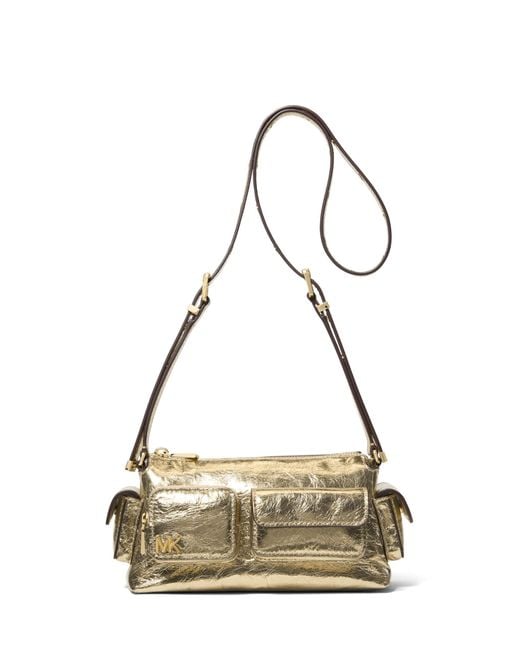 Michael Kors Metallic Dakota Small Convertible Pocket Crossbody Bag