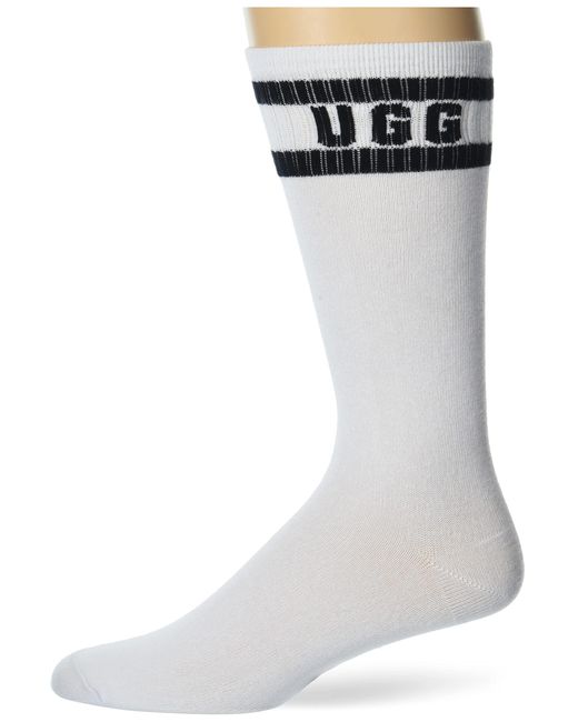 Ugg Black Lathan Logo Crew Socksocks for men