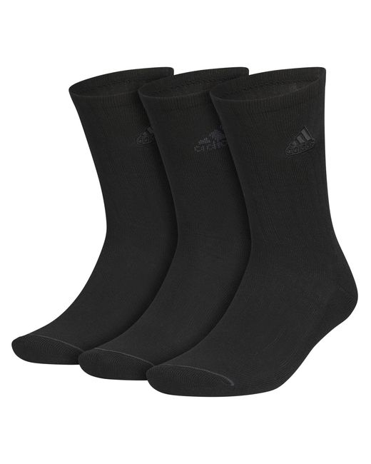 Adidas Black Premium Classic Cushioned Crew Socks With Arch Compression for men