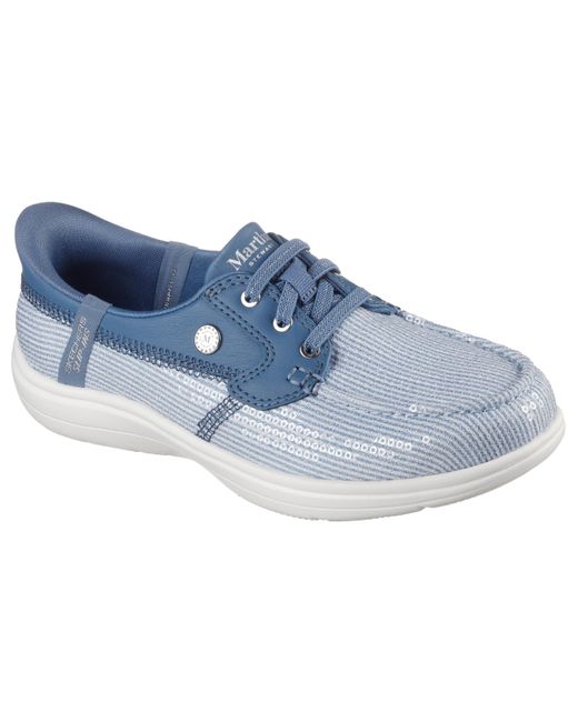 Skechers Blue Martha Stewart On-the-go Flex Radiant Hands Free Slip-ins Sequin Boat Shoe