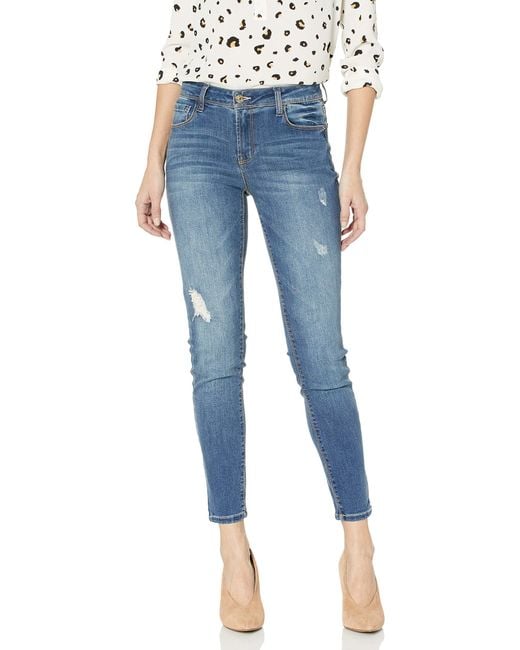 Kensie 28 Inch Inseam Skinny Jean Ankle Biter in Blue Lyst
