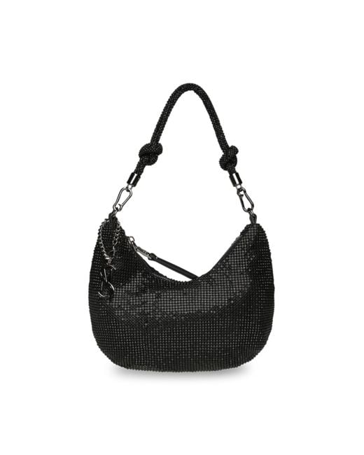 Steve Madden Black Kaya Rhinestone Hobo Bag