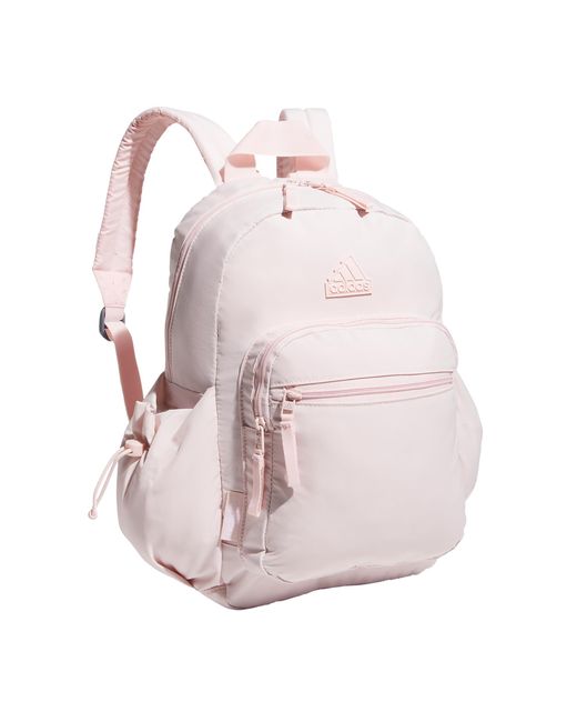 Adidas Pink Weekender Sport Fashion Compact Smaller Backpack With Detachable Mini Valuables Pouch