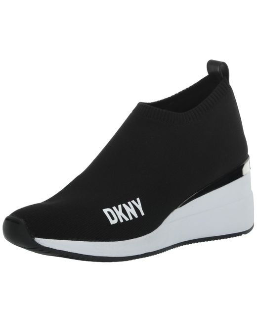 DKNY Black High Top Slip On Wedge Sneaker