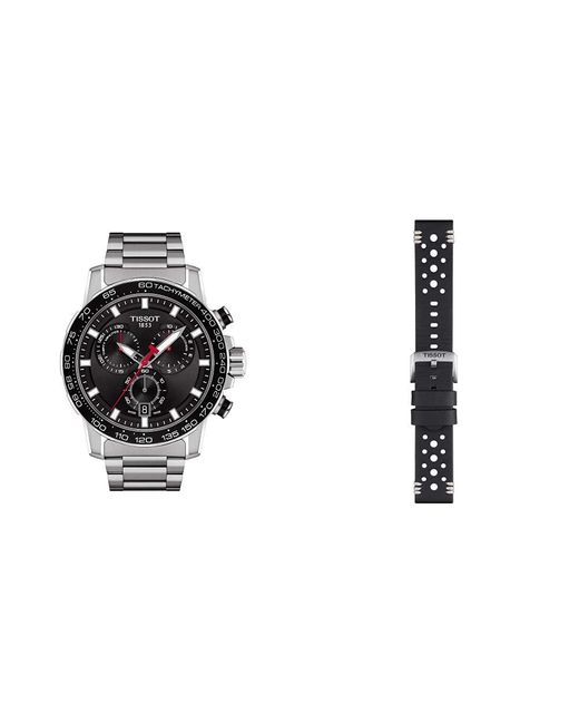 discounts shop sale online Tissot S Supersport Chrono Stainless Steel  Casual Watch Grey T1256171105100 With Leather Brown Watch Strap for Men  Special offer -eddauto.com
