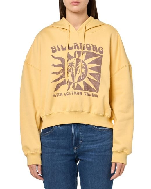 Billabong Blue With Love From The Sun Hoodie Pale Yellow Medium