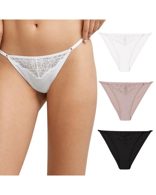 Maidenform White M Adjustable String Bikini Underwear