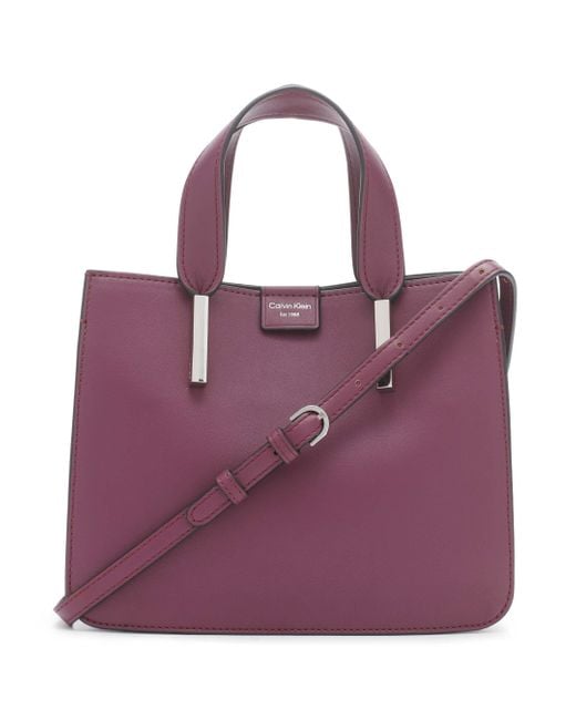 Calvin Klein Leather Audrey Mini Bag Crossbody in Purple | Lyst