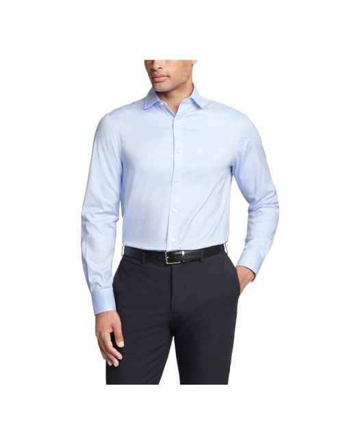 Tommy Hilfiger Blue Dress Shirt Regular Fit Essentials for men