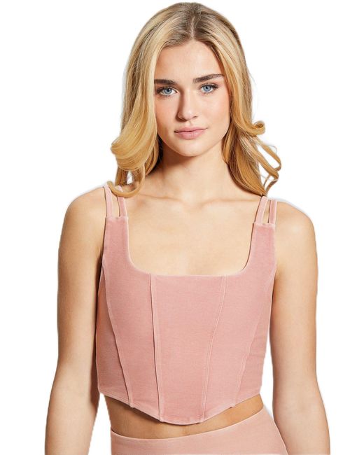 Guess Pink Washed Active Crop Top