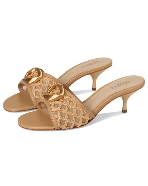 (取寄) シュッツ レディース オルガ キトン エンブロイダリー Schutz women Olga Kitten Embroidery Caramelo/Egg Shell/Light Wood SCHUTZ SHOES Women's Olga Kitten Embroidery Caramelo/Egg Shell