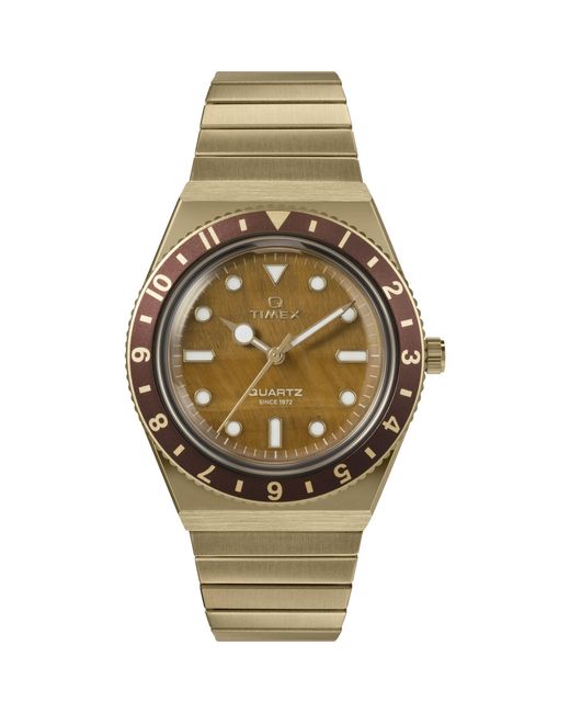 Timex Metallic Gold-tone Expansion Band Brown Dial Gold-tone