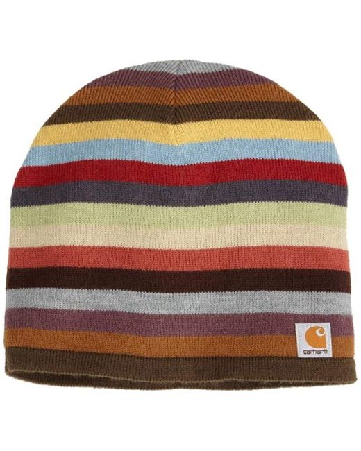 Carhartt Fleece Striped Knit Hat | Lyst