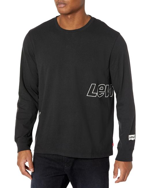 Levi's Black Relaxed Graphic Long Sleeve T-shirt, for men