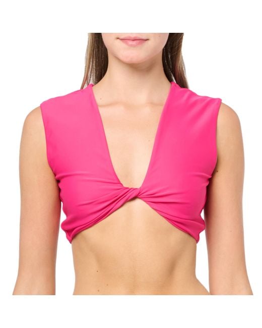 Ramy Brook Pink Standard Oliwia Twist Front Bikini Top