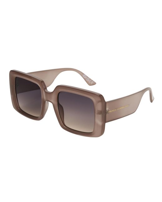 French Connection Brown Full Rim Square Sunglasses