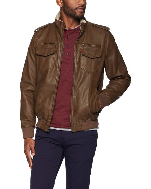 Levi S Big And Tall Faux Leather Sherpa Lined Aviator Er Jacket In Brown For Men Save 13 Lyst - Big And Tall Faux Leather Pants Levi S Big And Tall Faux Leather Sherpa Lined Aviator Er Jacket In Brown For Men Save 13 Lyst - Big And Tall Faux Leather Pants