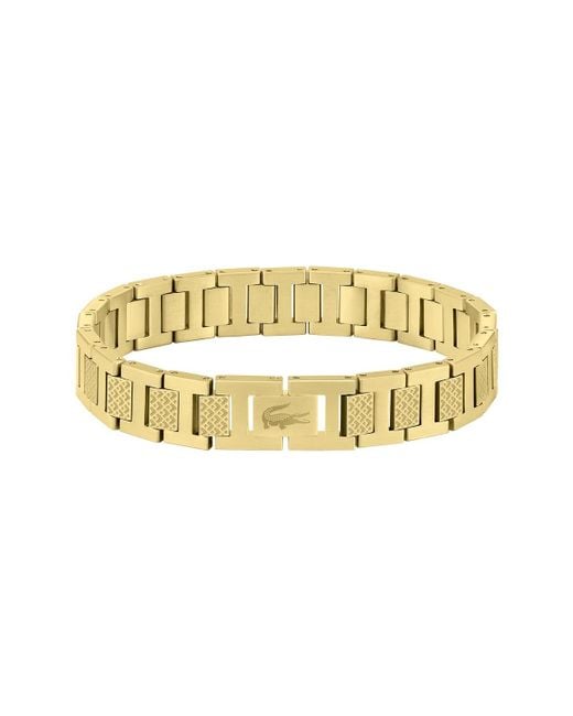Lacoste Metallic 2040120 Jewelry Metropole Ionic Thin Gold Plated Steel Link Bracelet Color: Yellow Gold for men