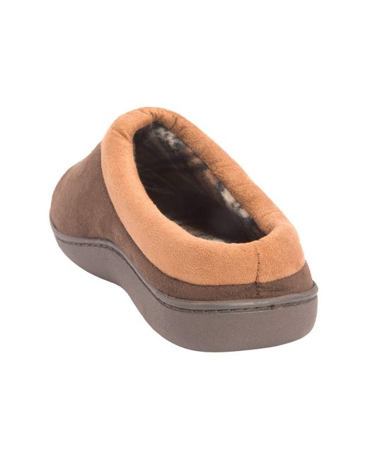Hanes Gray Memory Foam Indoor/outdoor Microsuede Clog Slipper Shoe for men