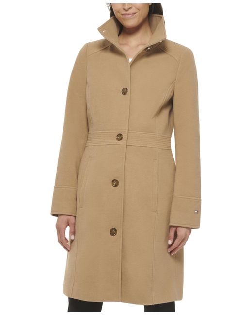 Tommy Hilfiger Natural Tw2mw838-cam-s Double Breasted Wool Coat
