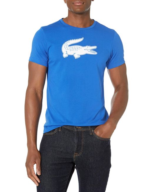 Lacoste Blue Sport Short Sleeve Ultra Dry Croc Graphic T-shirt for men