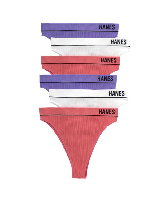Hanes Red Originals Seamless Rib Hi-rise Cheeky Panties Pack