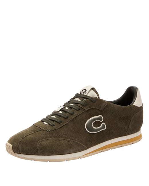 COACH Brown Flat Sneaker In Suede for men