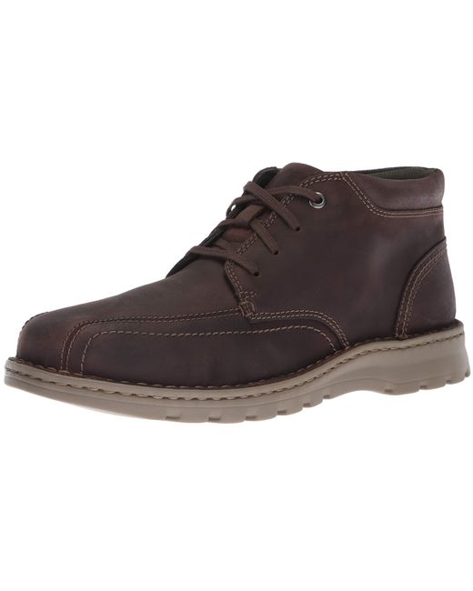 Clarks Vanek Mid Ankle Boot in Dark Brown Leather (Black) for Men | Lyst