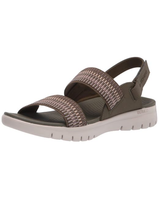 Skechers On-the-go Flex Striped Gore Sandal Flat in Olive (Green) - Save  34% - Lyst