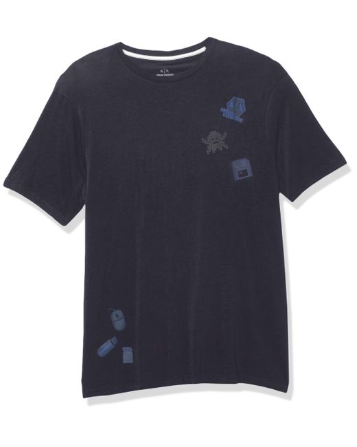 Emporio Armani Blue A | X Armani Exchange Graphic T-shirt for men