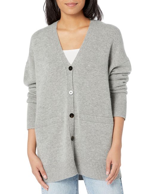 Theory Boxy Oversized Cardigan in Gray | Lyst
