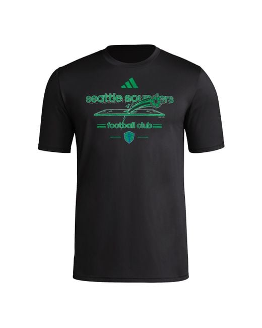 Adidas Black Standard Fc Vintage World Pre-game Short Sleeve T-shirt for men