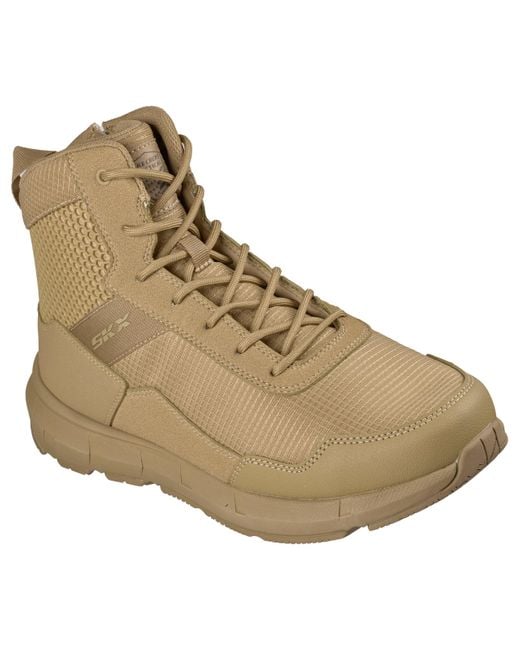 Skechers Natural Terradraft 6 Inch Tactical Zip Up Mesh Military Boot for men