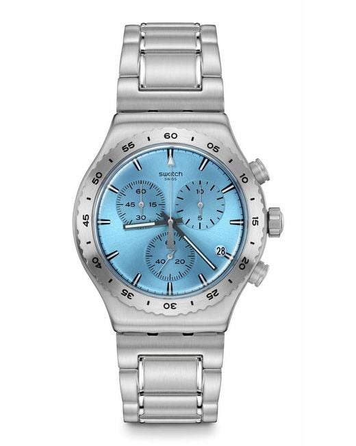 Swatch Dress Watch Blue Quartz Stainless Steel That's So Peachy