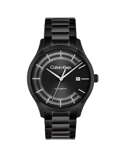 Calvin Klein Black 40mm 3h Automatic Watch - Stainless Steel Bracelet - Water Resistance 30 Meters - Self-winding Mechanical Movement - Luxury for men