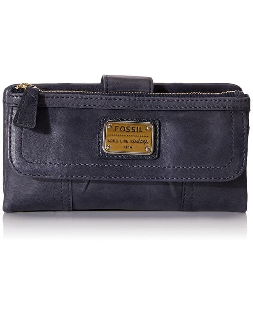 fossil leather clutch