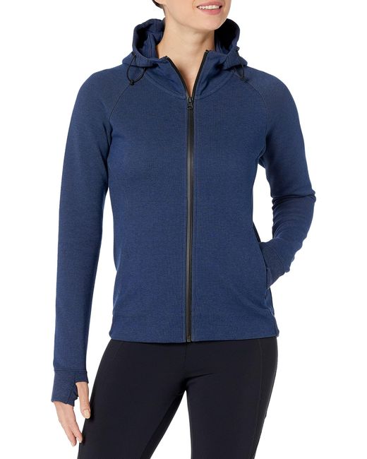 Core 10 Motion Tech Fleece Fitted Fullzip Hoodie Jacket in Blue Lyst