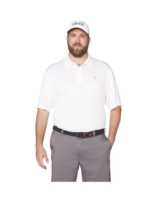 Izod White Performance Golf Grid Polo for men