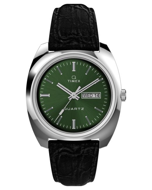 Timex Analog Quarz Uhr mit Leder Armband TW2W44700ZV in Green für Herren