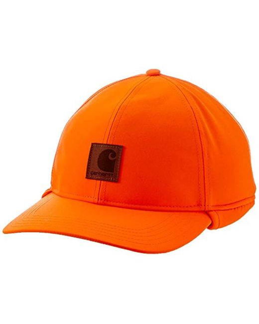 Carhartt Ear Flap Hunting Cap in Orange for Men | Lyst