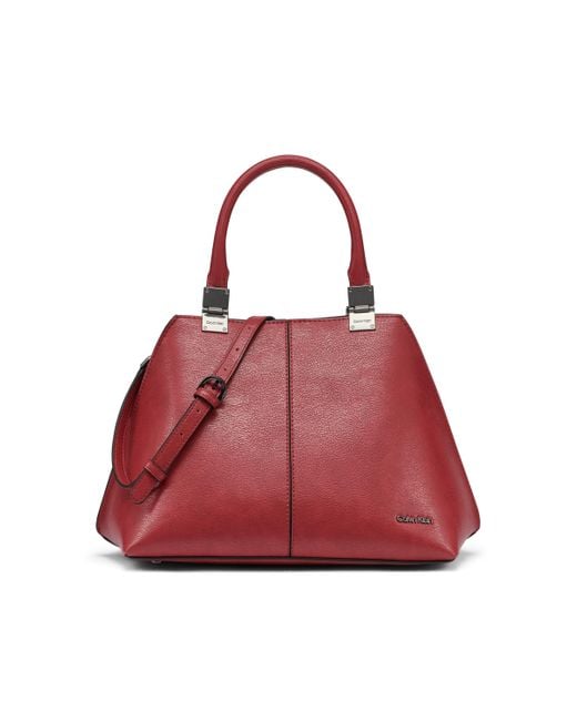 Calvin Klein Red Granite Geometric Satchel – 2 In