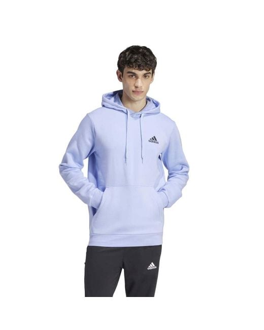 adidas Essentials Fleece Hoodie Blue Spark Small Regular for Men