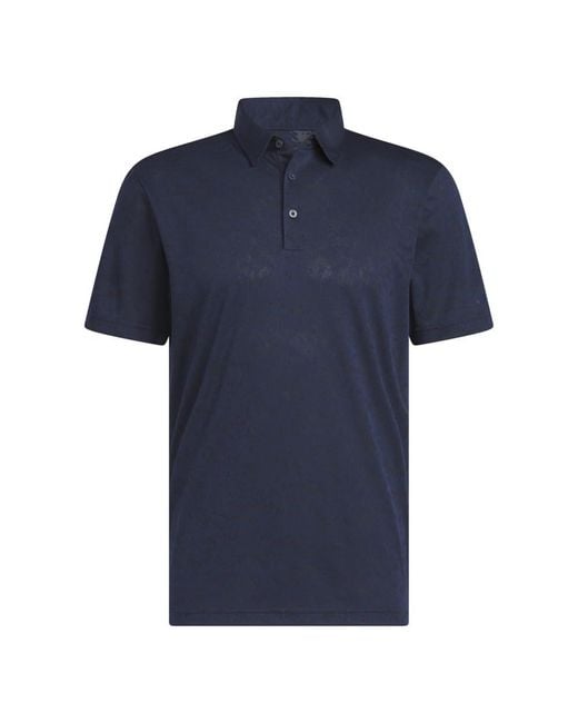 Adidas Blue Textured Jacquard Golf Polo Shirt for men